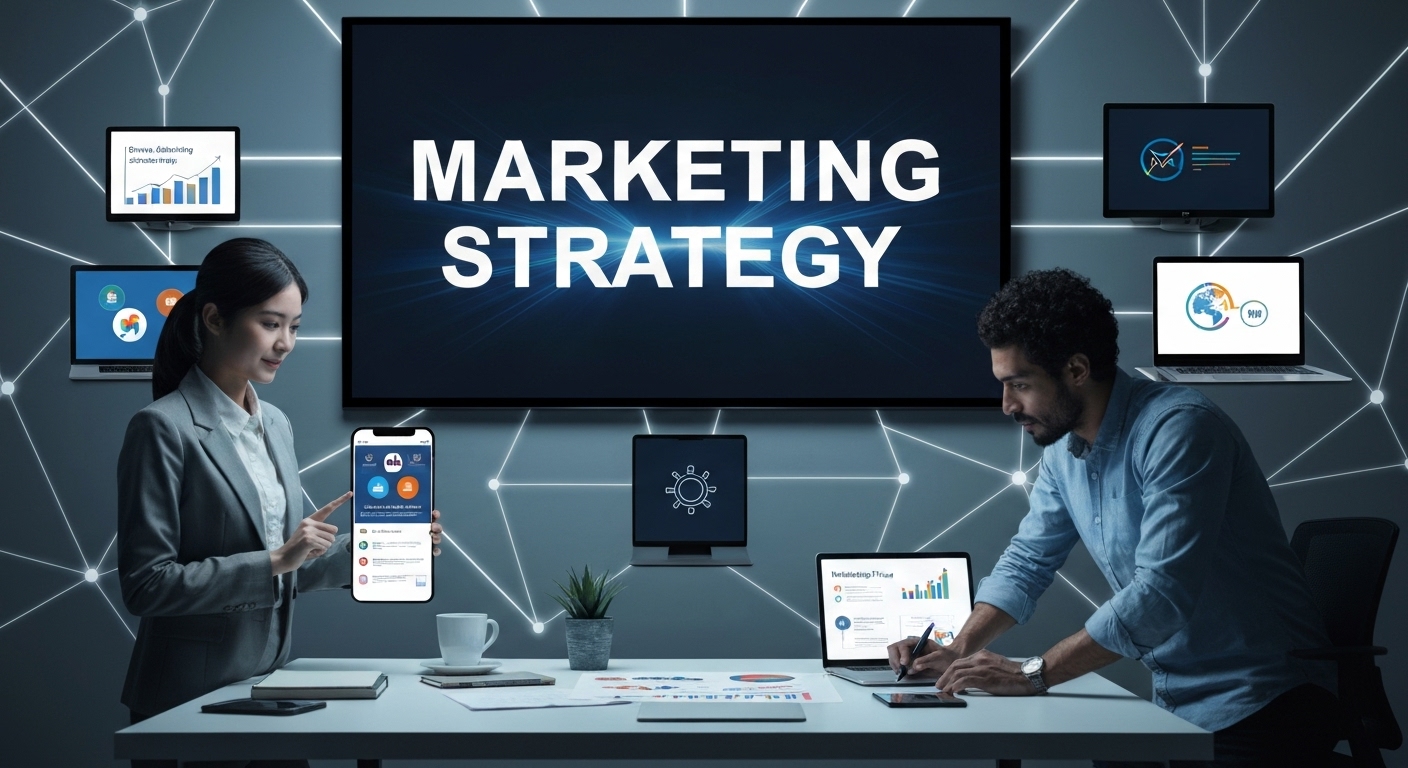 Hình ảnh minh họa các kênh truyền thông marketing phổ biến như mạng xã hội, email marketing, quảng cáo trực tuyến...
