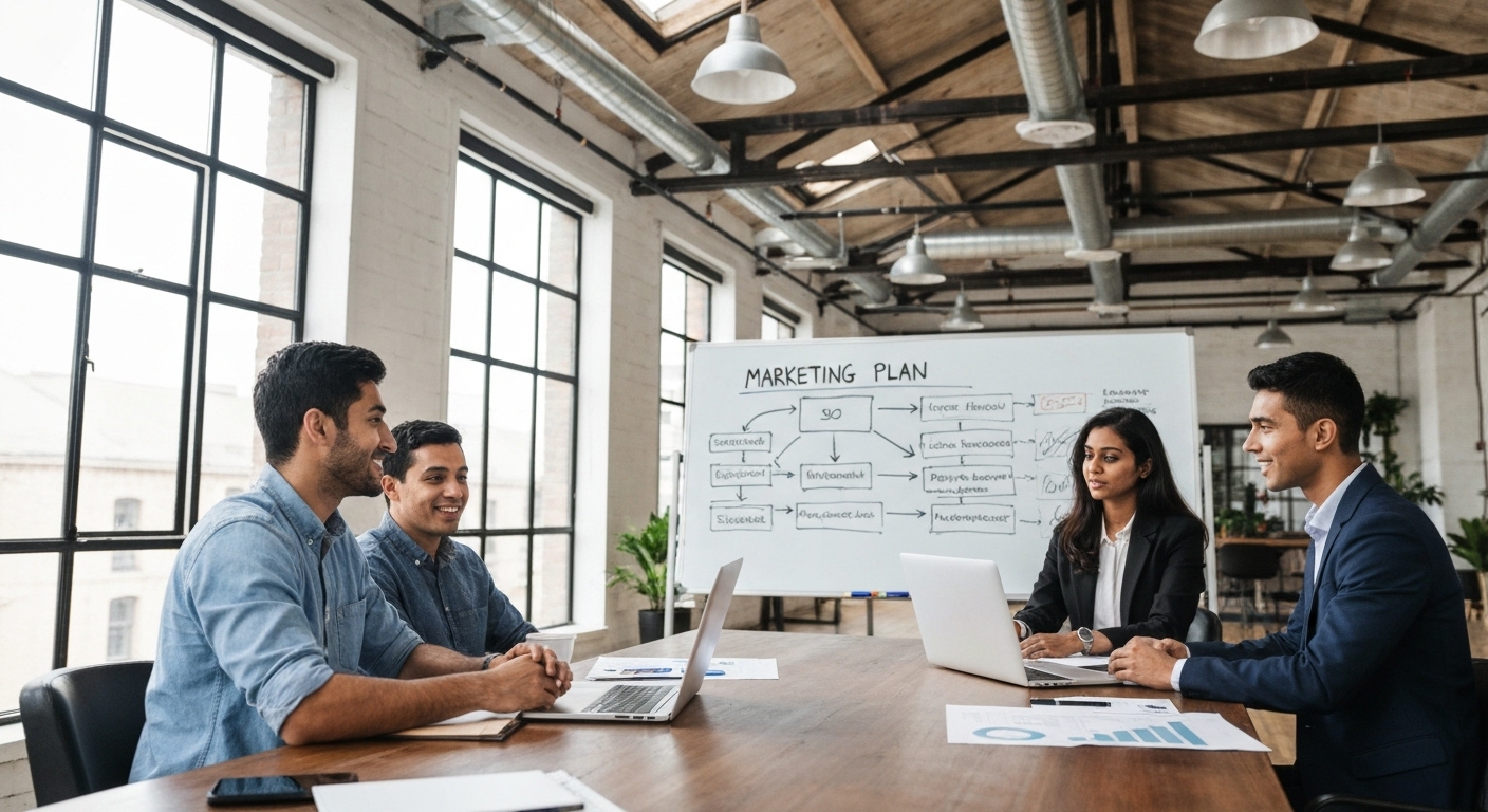 Hình ảnh minh họa các yếu tố trong chiến lược marketing.