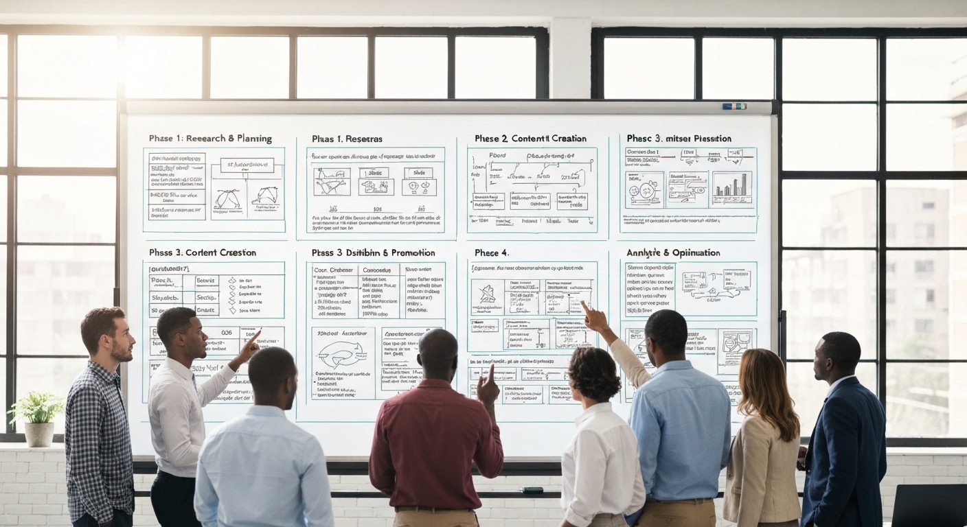 Bảng kế hoạch marketing chi tiết với các giai đoạn và mục tiêu