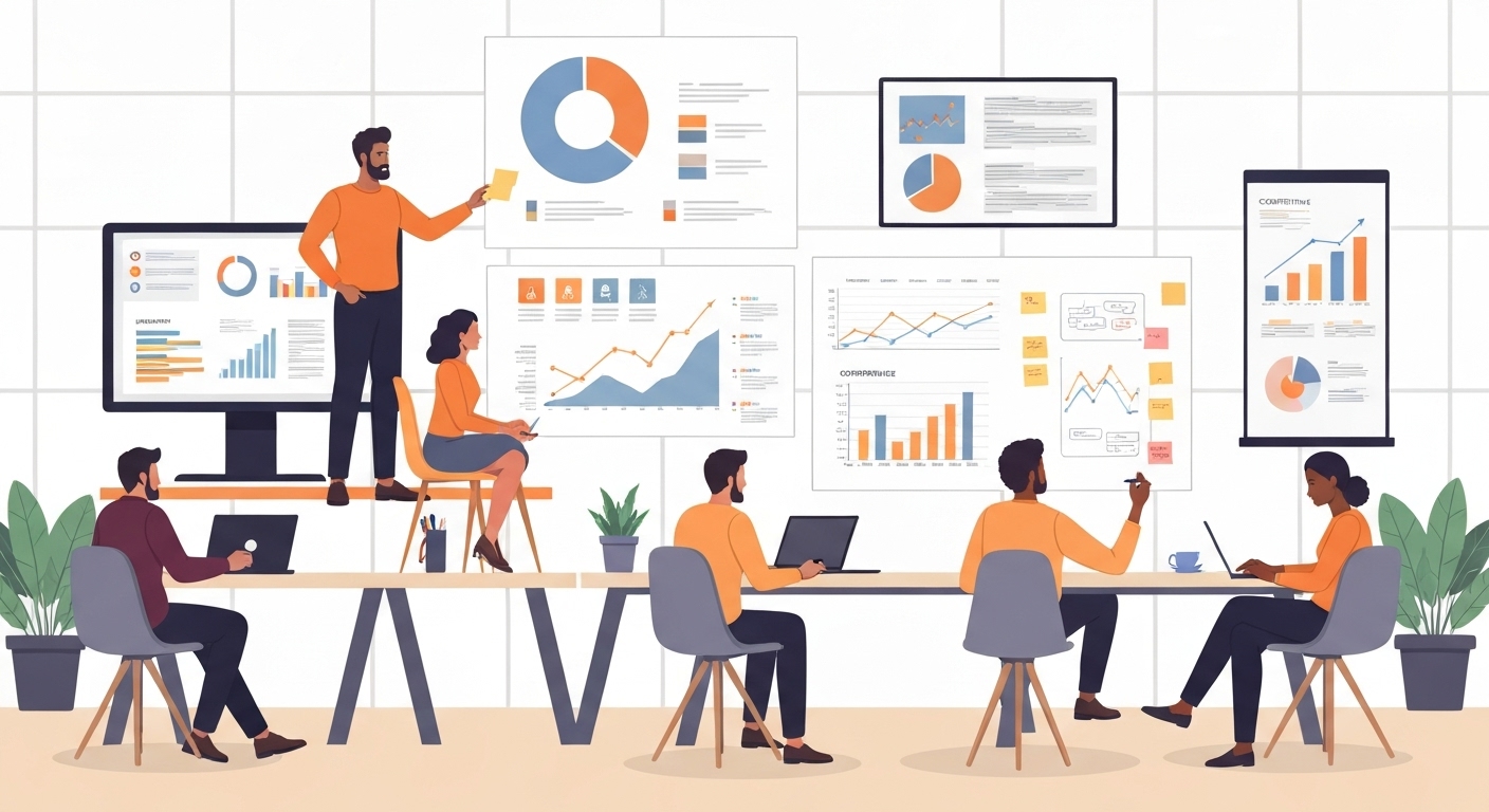 Ảnh minh họa quy trình phân tích thị trường trong kế hoạch marketing.