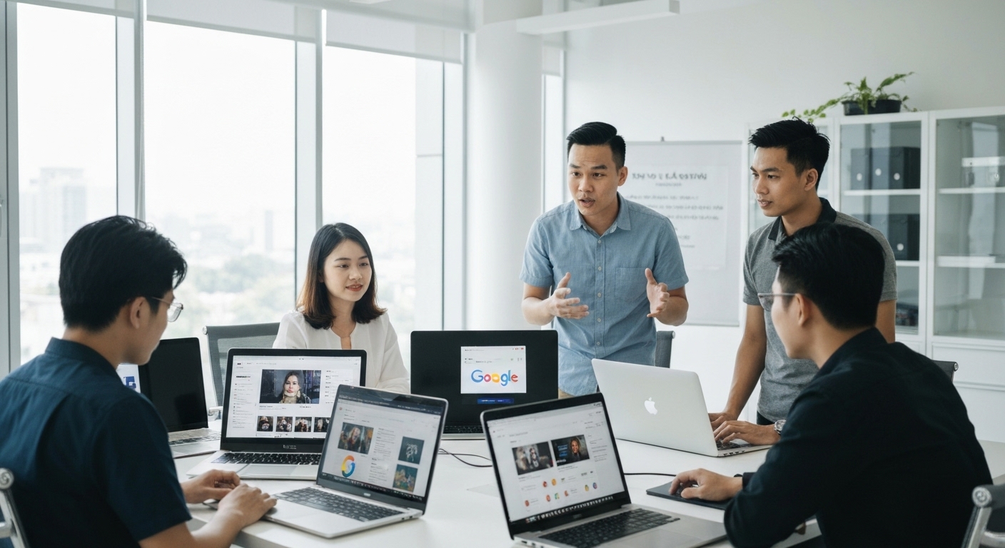 Hình ảnh các kênh quảng cáo trực tuyến phổ biến như Facebook, Google, Instagram.