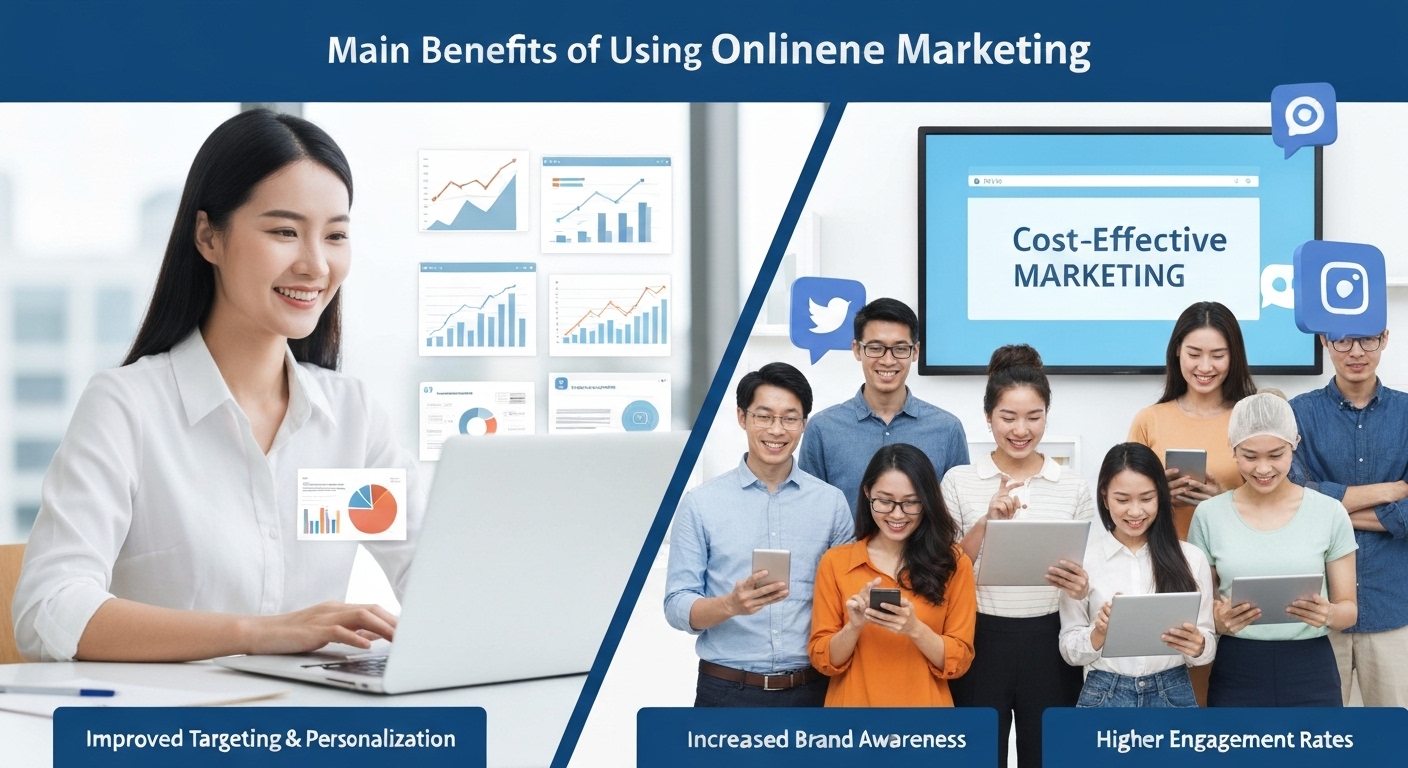 Các lợi ích chính của việc sử dụng marketing trực tuyến