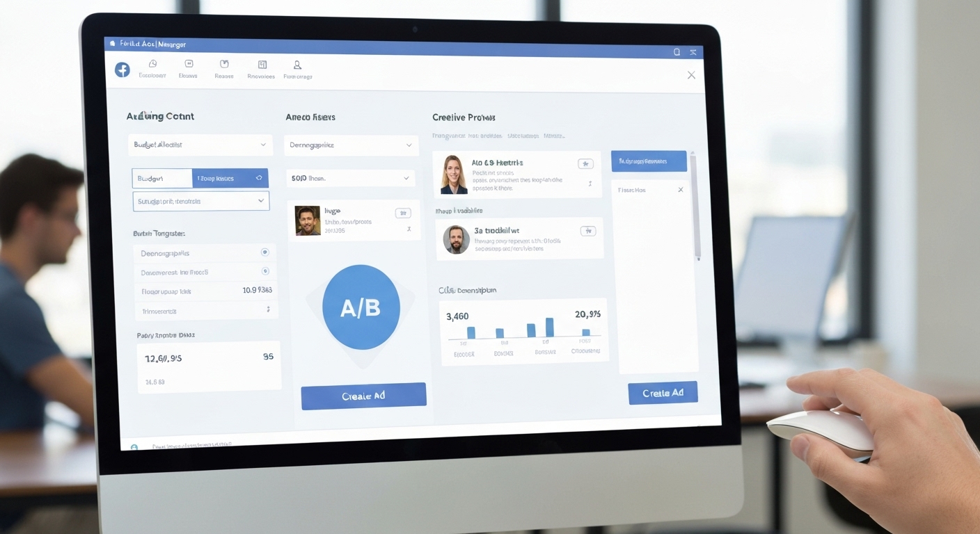 Giao diện Facebook Ads Manager với các công cụ quản lý chiến dịch quảng cáo